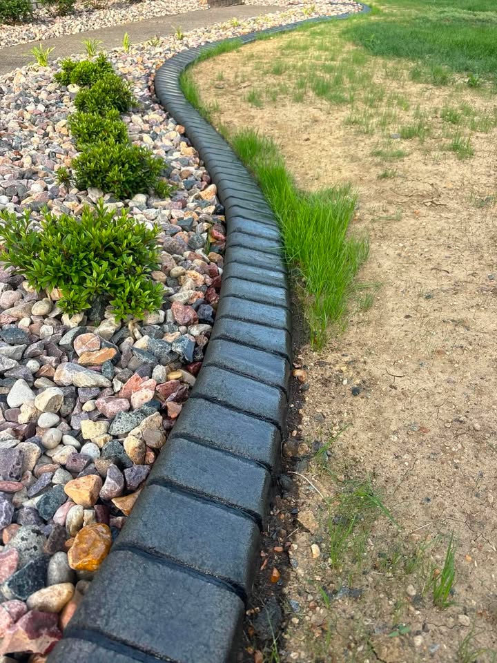 Soldier Course stamped concrete curbing pattern